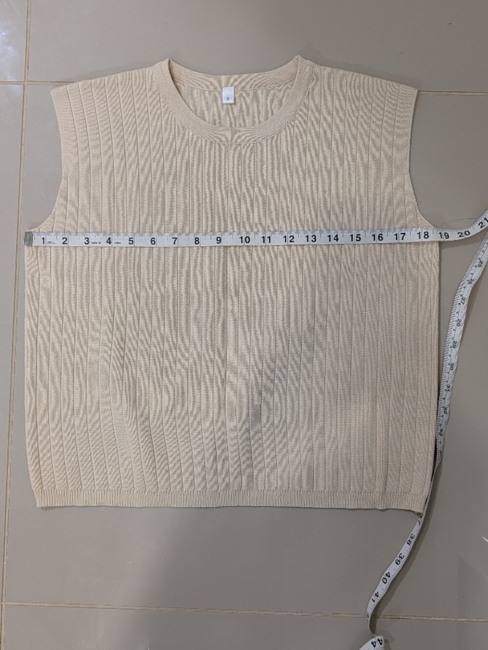 NWOT Cream Ribbed Knit Sleeveless Top &  Pants Set - Picture 13 of 15